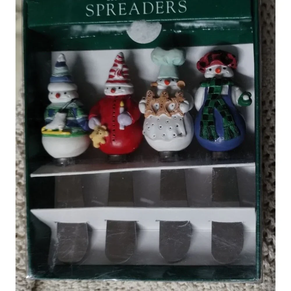 Boston Warehouse‎ Snowman Spreader Set Of 4 Let it Snow
